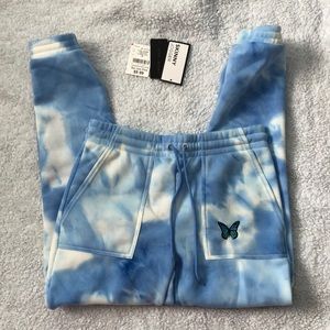Faded Rose Blue Butterfly Skinny Joggers